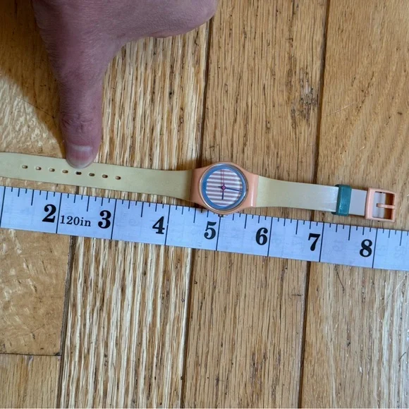 Swatch Swiss watch Kit Royale LP102 1987 tan band straps Swatch Swiss watch Kit Royale LP102 1987 tan band straps main image 4